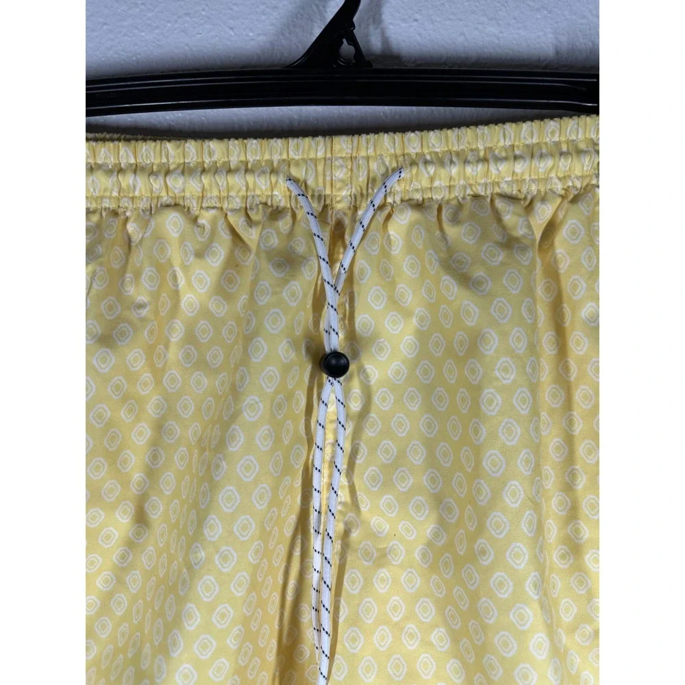 Uzzi Swim Trunks Mens Medium Yellow Pattern Amphibious Gear Shorts lined‎